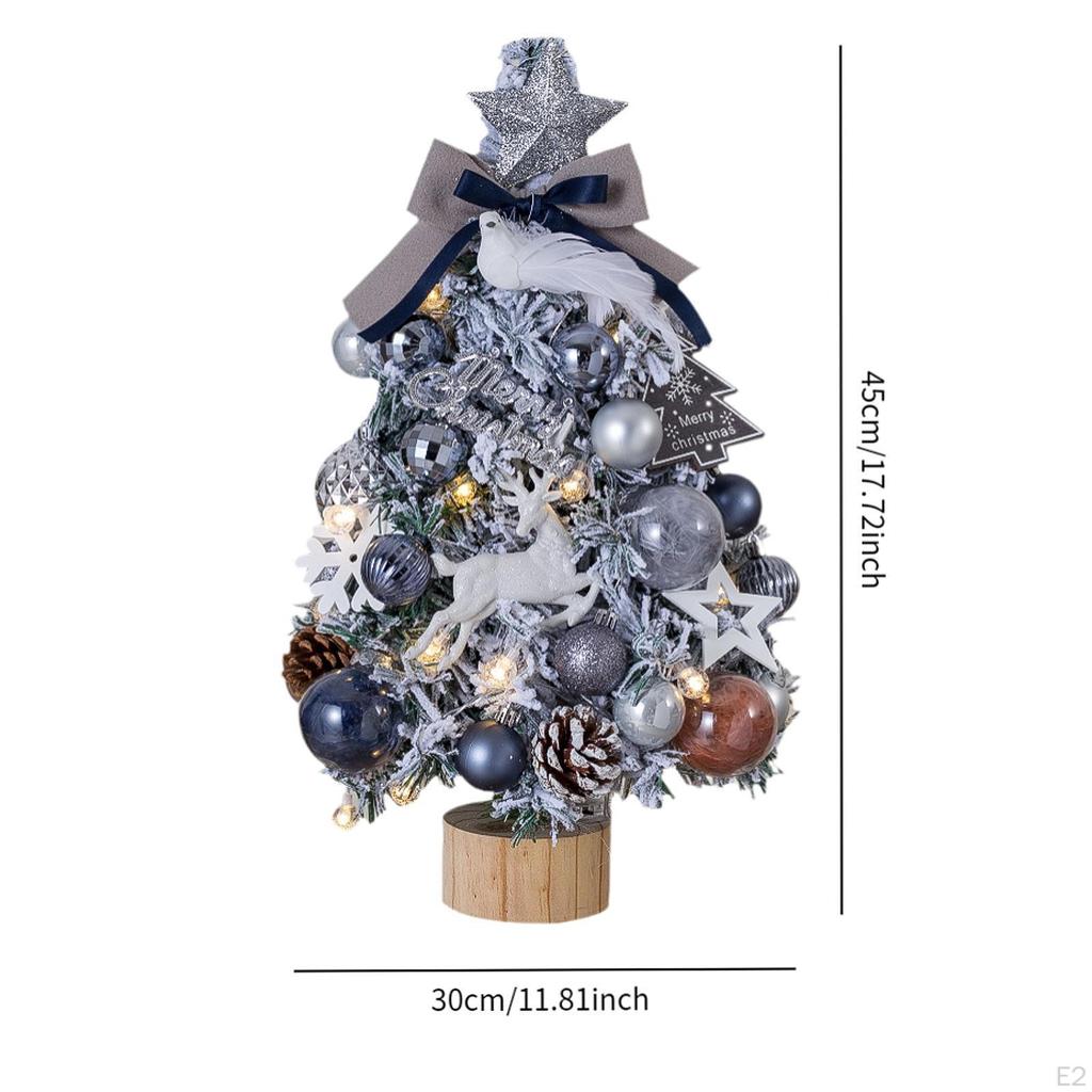 Mini Desk Christmas Tree with Lights,Small Artificial Tree,Lighted Tabletop