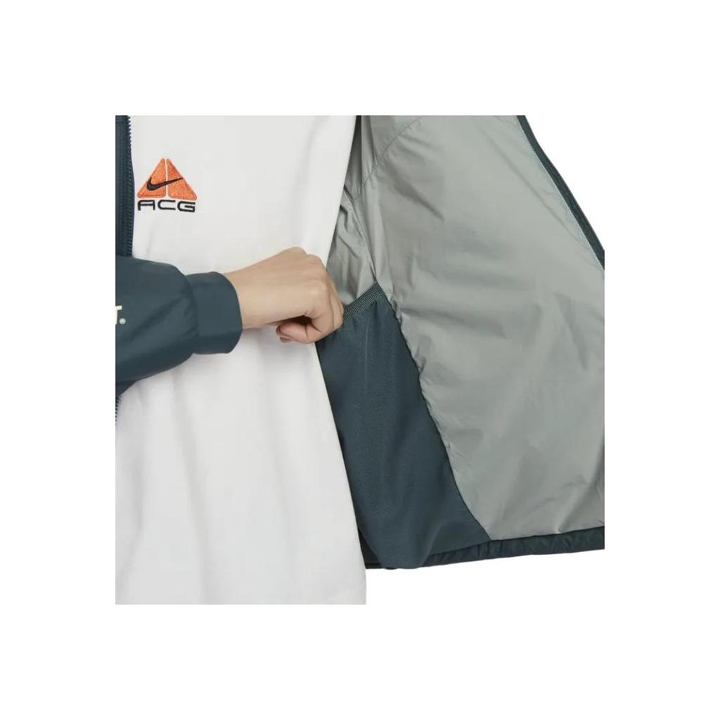 Nike ACG Serie Therma-FIT Outdoor Warme Kapuzen-Freizeitjacke Langarm Baumwolle Herrenjacken Blau Grün DV0364-309