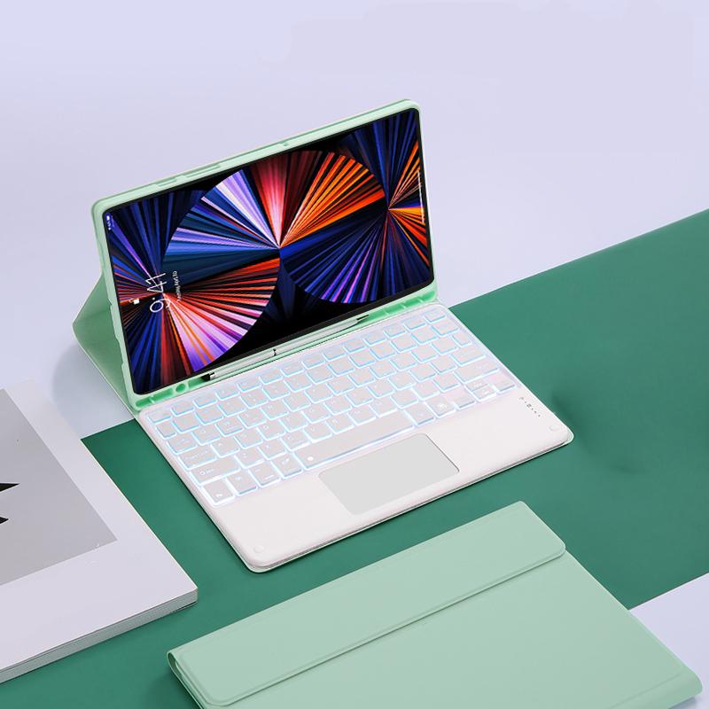 Hülle mit Tastatur für Samsung Galaxy Tab S10 FE Plus 13,1 Zoll Magnetische Hintergrundbeleuchtung Touchpad-Tastatur für Samsung S10 FE+ 13,1"