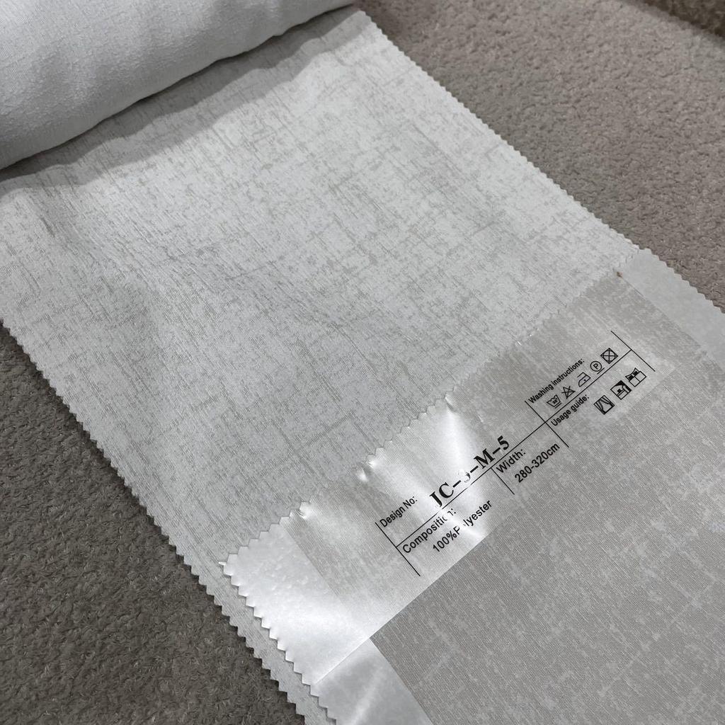 Cream Chenille Jacquard Wavy Sheer Curtains - High-End Translucent, Not See-Through, Ready-Made for Living Room, Korean Style