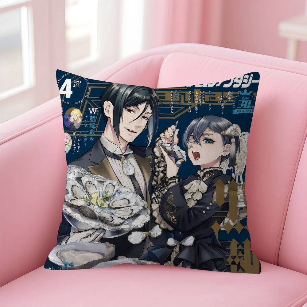 Anime Black Butler horror   Cushion Cover Inches Farmhouse Decor Home Throw Pillow Covers for Couch Decorations