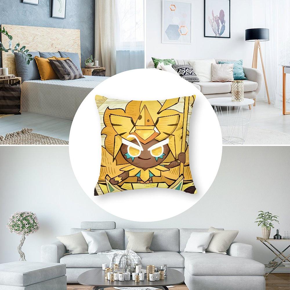 Cookie Run Kingdom Pillow Case 45x45cm - 3D Print Gaming Merch Soft Polyester Fiber Sofa Cushion Cover, Festival Gift for Gamers