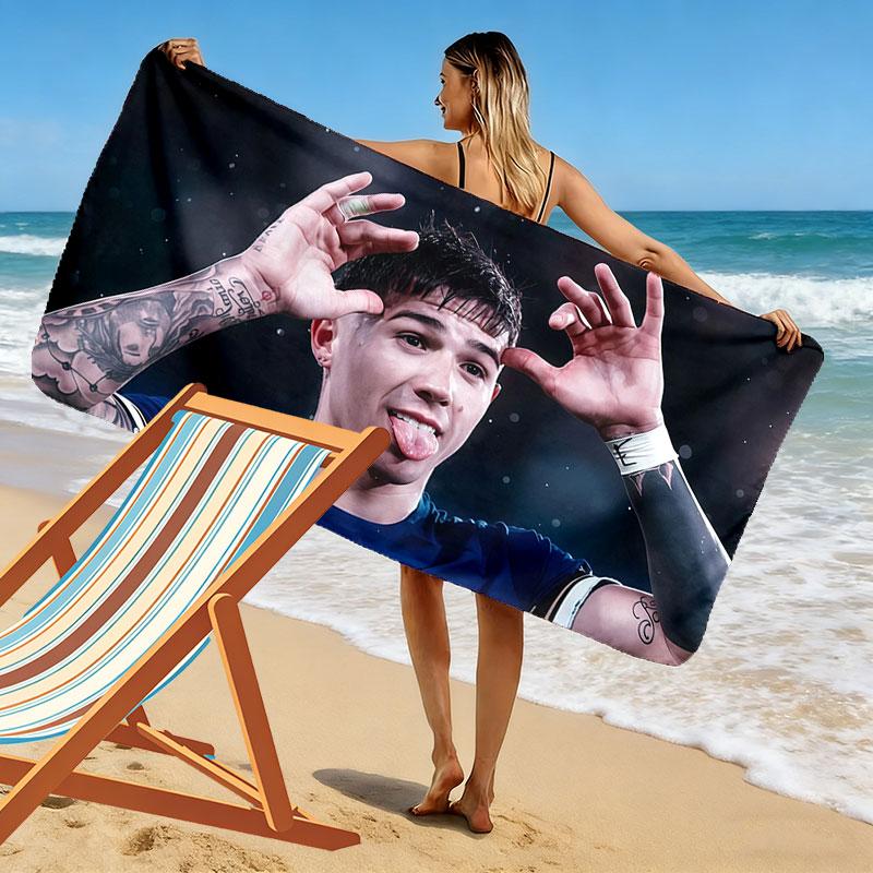 Enzo Fernandez Print Beach Towel, Large Soft Quick Dry Towel for Beach Camping Swimming