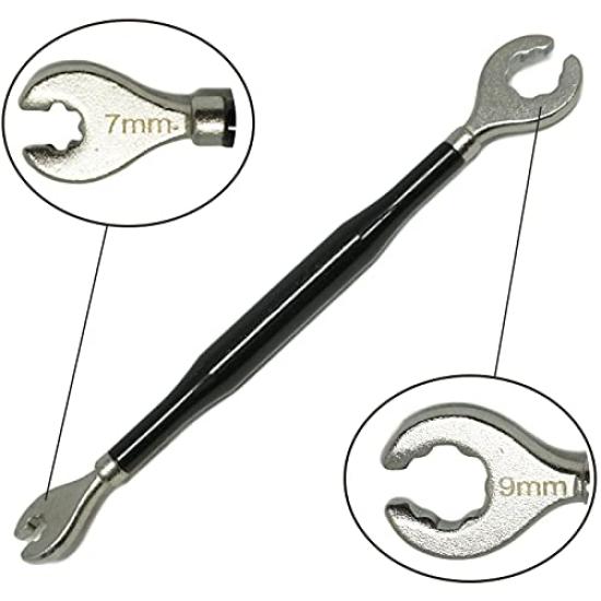 Praxia Spoke Nipple and Rim Spanner Spoke Tool Adjuster for Bicycles 3-Piece Set Wrench, Wrench, Wrench, Multi-Wheel