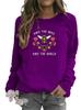 Women's Bee Pattern Round Neck Sweatshirt