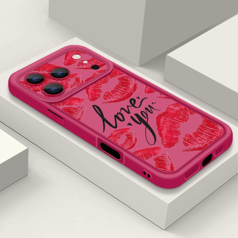 Shockproof Phone Case For iPhone 17 Pro Max Case iPhone 16 15 14 13 Pro Max 11 17e 16e Fashion Kiss Lips Print Soft Silicone Bumper Cover