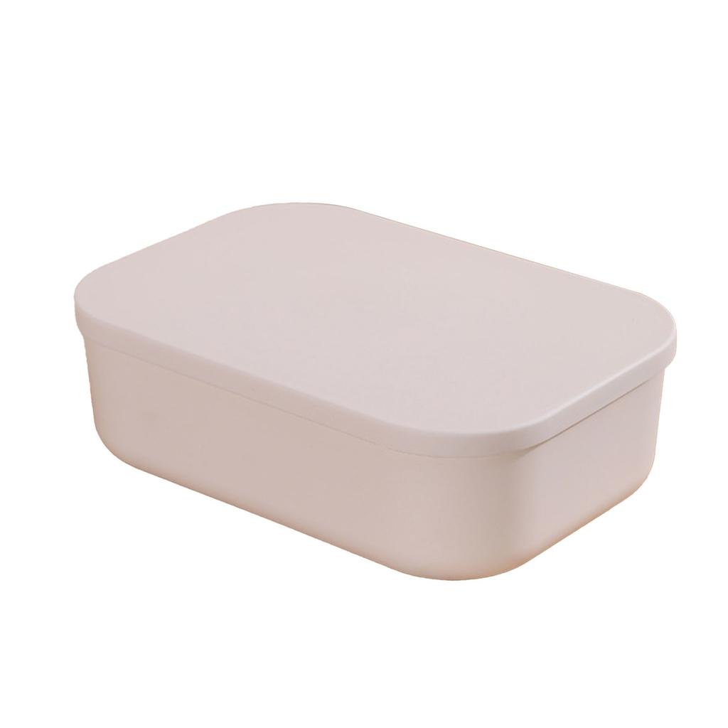 Desk Organizer Plastic Desktop Storage Box Container with Lid Dustproof Stackable Cosmetic Storage B