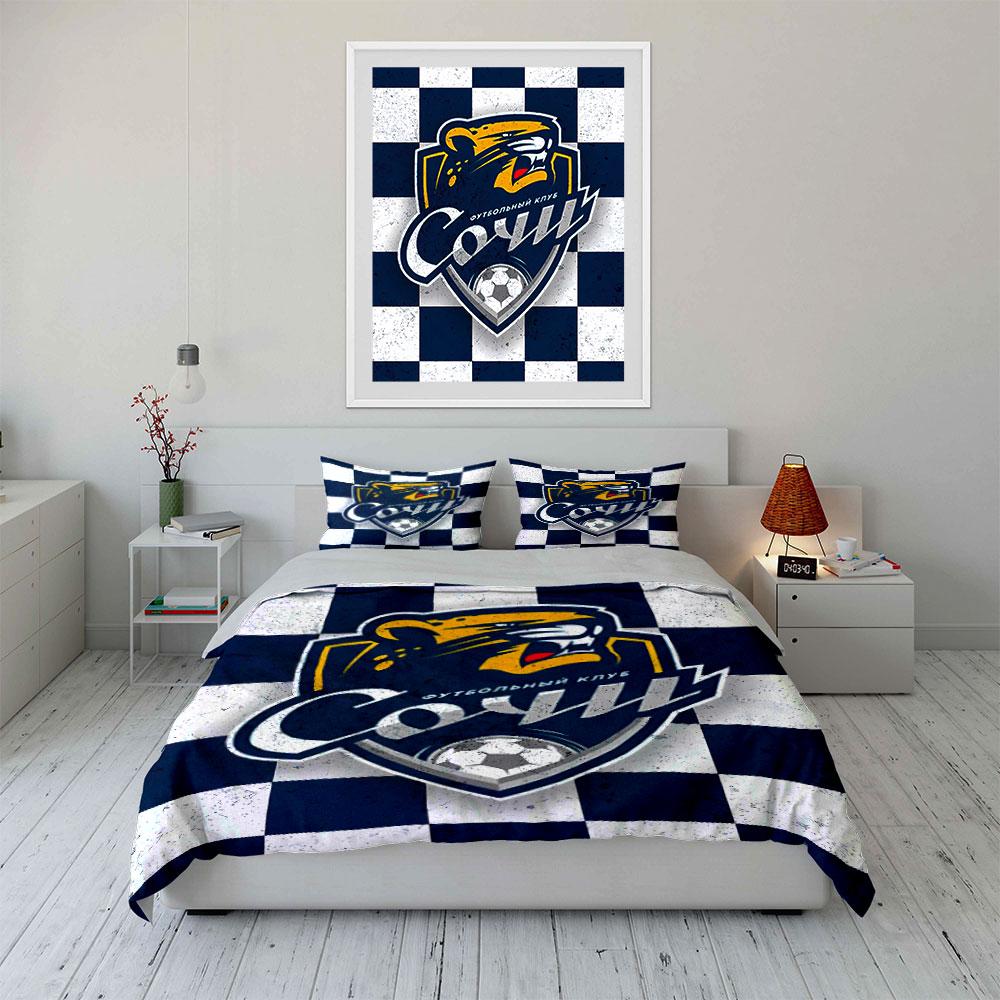 Sochi Football Club Bedding Bedding Duvet Cover Set Duvet Cover Pillowcases (1 * Duvet Cover 2 * Pillowcases, without duvet insert)