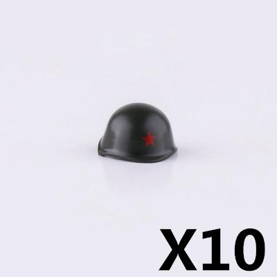 US Soviet British Soldier Figures Helmet M1ssh40 M3 Beret Military Accessories Building Blocks Toys For Children J004