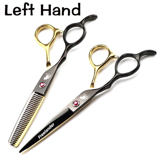 6.0 Inch, Black Gold, Left-Hand Scissors, Flat Scissors, Straight Scissors, Tooth Scissors, Thin Scissors, Left-Handed Scissors