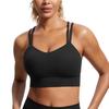 CRZ YOGA Sports Cross Double Spaghetti Molded Yoga Yoga Bra Size XS Bra, Non-Wired, Back, Straps, Cups, Bra, Top, Butterluxe, Black,