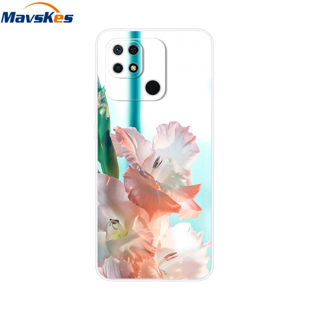 For Redmi 10C Case Clear Heart Flower Soft Silicon Phone Cover For Xiaomi Redmi 10C Coque redmi10C 10 C Fundas Bumper Shockproof