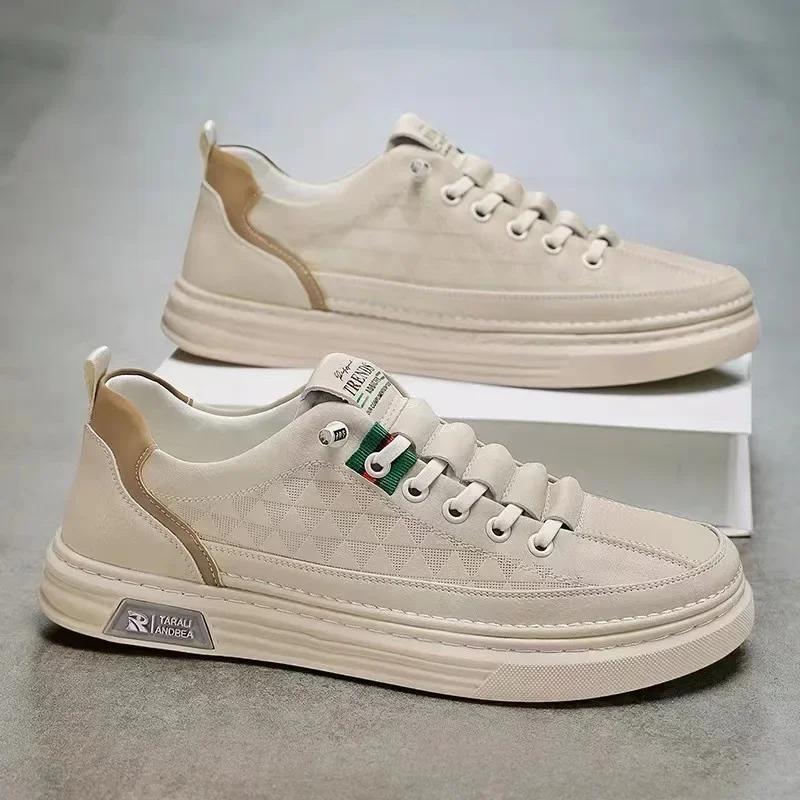 Men's Casual Board Shoes Autumn Versatile Lightweight Soft Bottom Waterproof White Trendy Shoes Men's Flight Fighter Boots