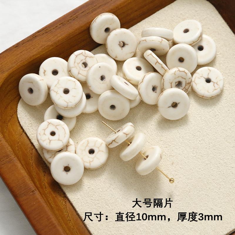 

10 штук білого бірюзового імітованого тривимірного черепа з головою морської зірки з прямим отвором із намистинами прокладкою. Браслет своїми руками, кулон, матеріал