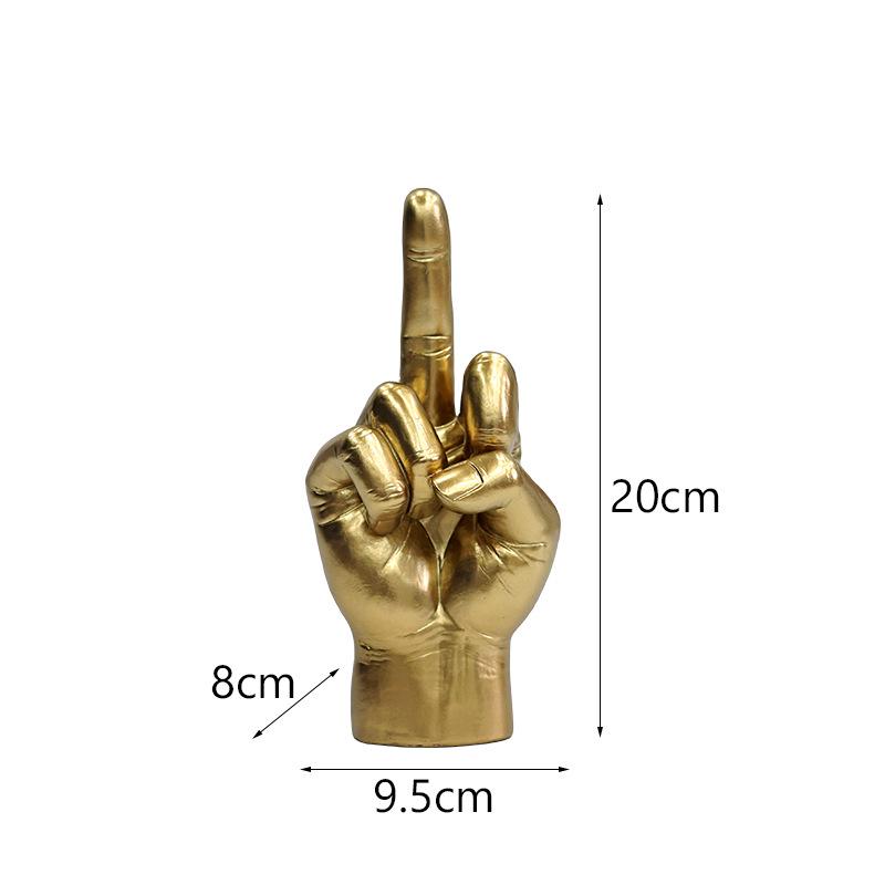 American Middle Finger Gesture Resin Sculpture for Creative Home Decor
