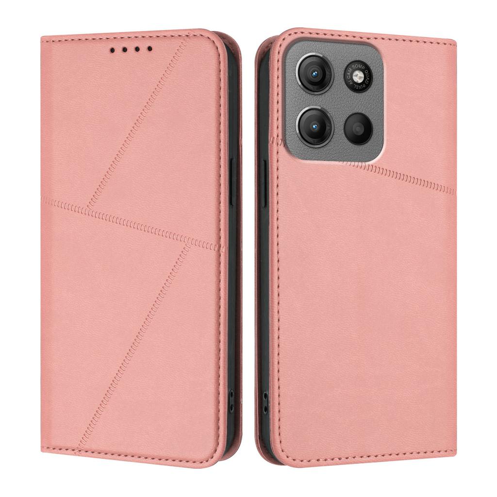 For Motorola Moto G15 4G Wallet Case Magnetic Closure Leather Flip Phone Cover with Stand