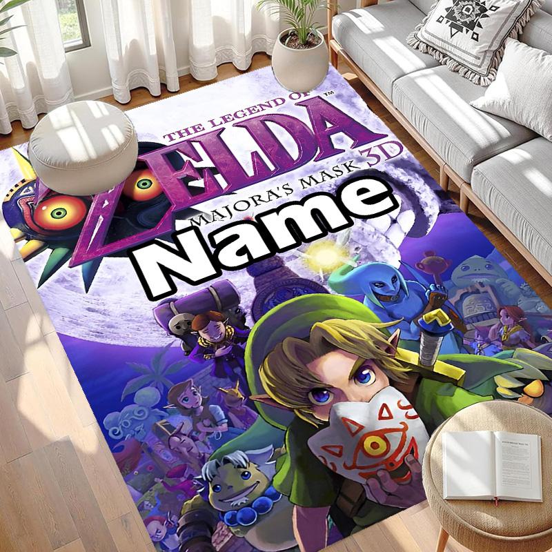 Custom Name Personalized The Legend of Zelda Print Carpet, Versatile Home Decor Rug, for Playroom, Apartment, Balcony, Entryway, Hallway Gift