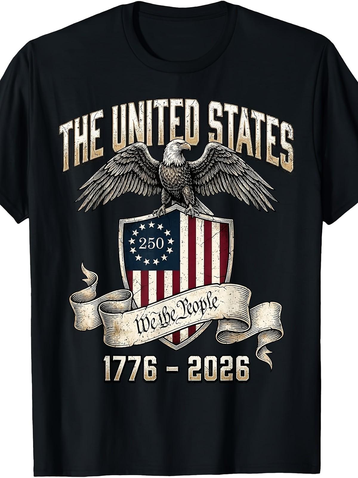 USA 250 Years We The People 1776-2026 Patriotic Anniversary T-Shirt S разноцветный