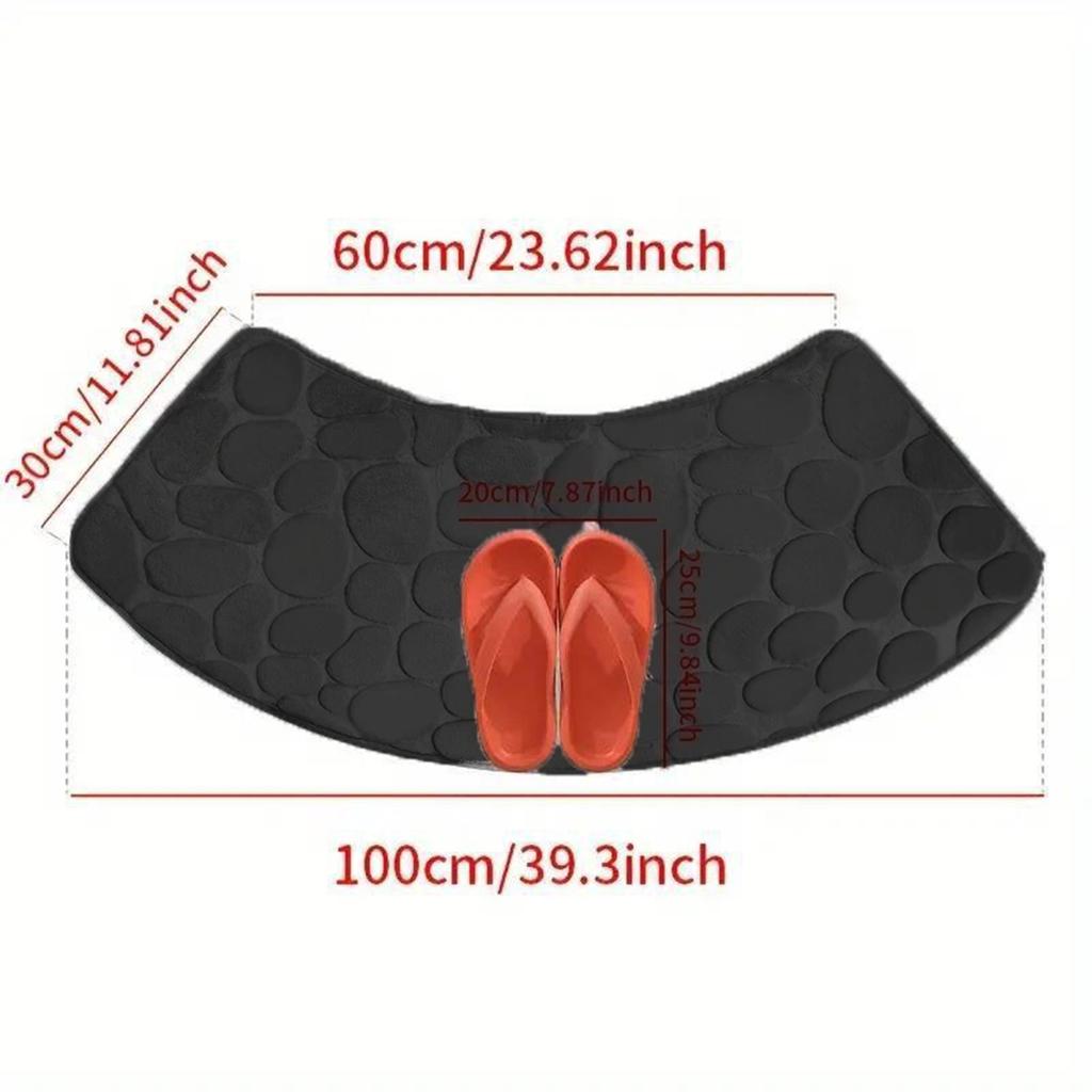 Curved Bathroom Mat Thickened Shower Room Absorbent Door Mat Toilet Bathroom Non-Slip Mat Dirt-Resistant Entrance Mat