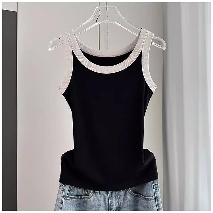 Women's Ribbed Modal Cotton Sleeveless Camisole Vest - Casual Spring/Summer Wear