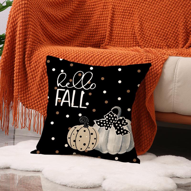 Thanksgiving New Cushion Cover Living Room Harvest Decoration Pumpkin Print Cushion Autumn Set Cushion Cover