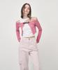 Etmont Pocket Denim Turn Up Pants, Pink