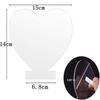 Folha Acrílica em Formato de Coração Painel de Plexiglass Transparente Fundido Plástico Espesso Placa de Vidro para Base de Luz LED Placas Projetos de Exibição DIY Artesanato