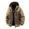 OO Fleece Thickened Jacket Men's Loose Trend Outdoor Waterproof Casual Retro Hooded Jacket Men