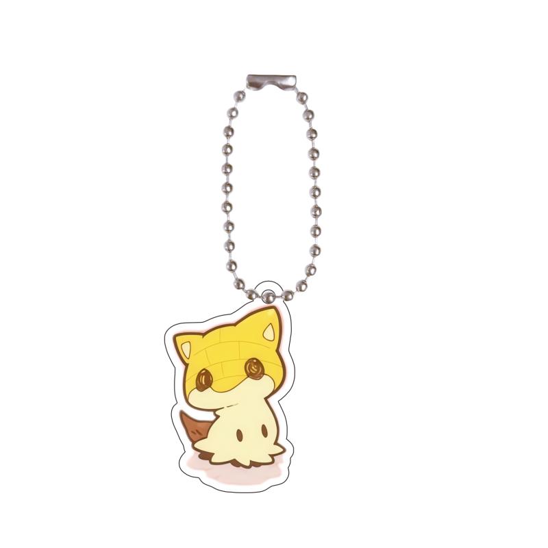 Anime Acrylic Key Ring for Brionne Alolan Meowth Pumpkaboo Chimchar Espurr Piplup Q Version Self-Made Acrylic Key Chain Pendant