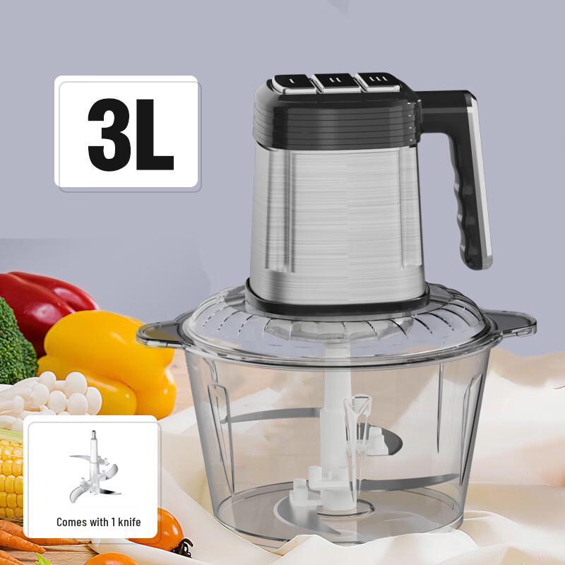 ZISIZ 3L Glass Automatic Electric Meat Grinder Food Processor