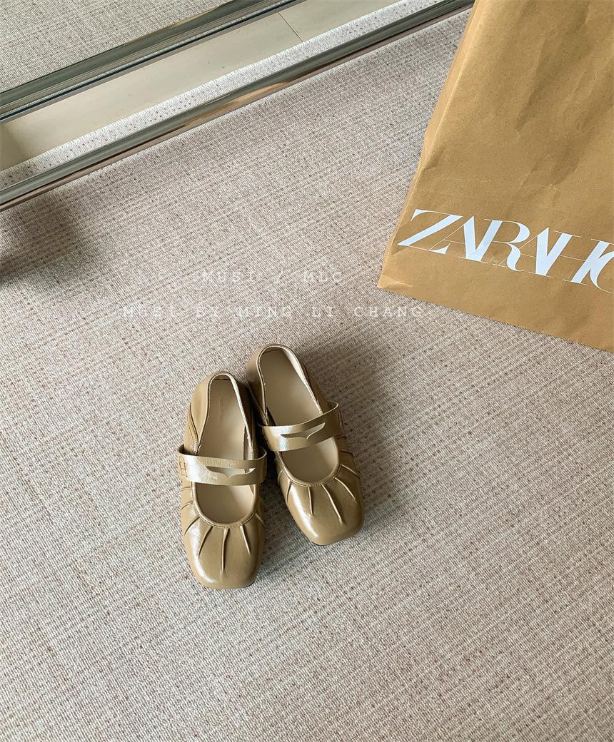 

French retro Mary Jane single shoes women s 2025 new summer versatile flat-soled grandma shoes soft-soled beanie shoes 39 абрикосовый