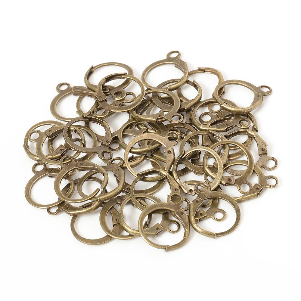 50pcs Earring Hook French Earrings Earwire Fitting 13x15mm Ear Setting Base Accessories for Craft Jewelry Making Components DIY