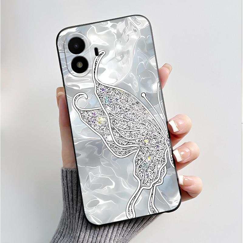 Husă de telefon imprimată pentru TCL K70 SE (T453D) Huse Capă Silicon Moale Negru Carcasă Flori Drăguțe Desene Animate Carcasă Coque