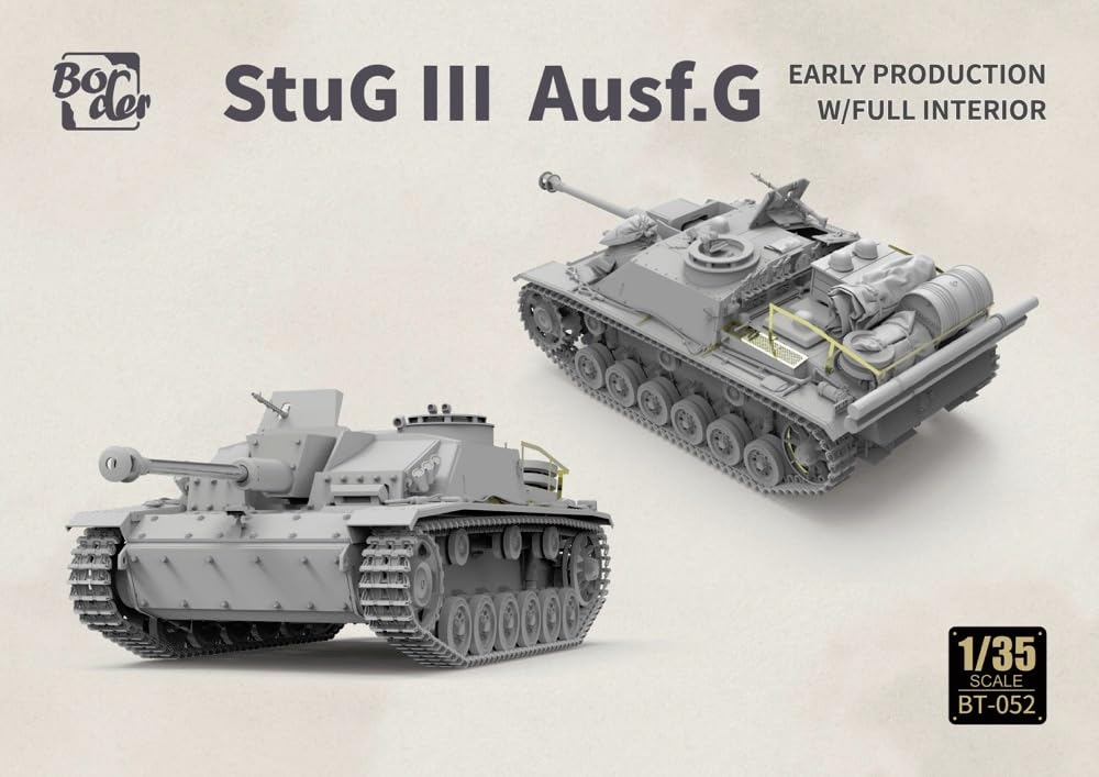 Border Model 1/35 German Sturmgeschütz III Ausf. G Early Model with Full Interior Plastic Model Kit BT052 (Tank)