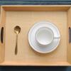 Rectangular Wooden Serving Tray for Coffee Table, Simple Storage Cafe, Party,
