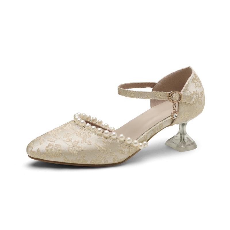 

Summer children s sandals princess high heels white beef tendon soft sole new middle children s older children s shoes pink girl sandals 39 (inner length 24.5cm)