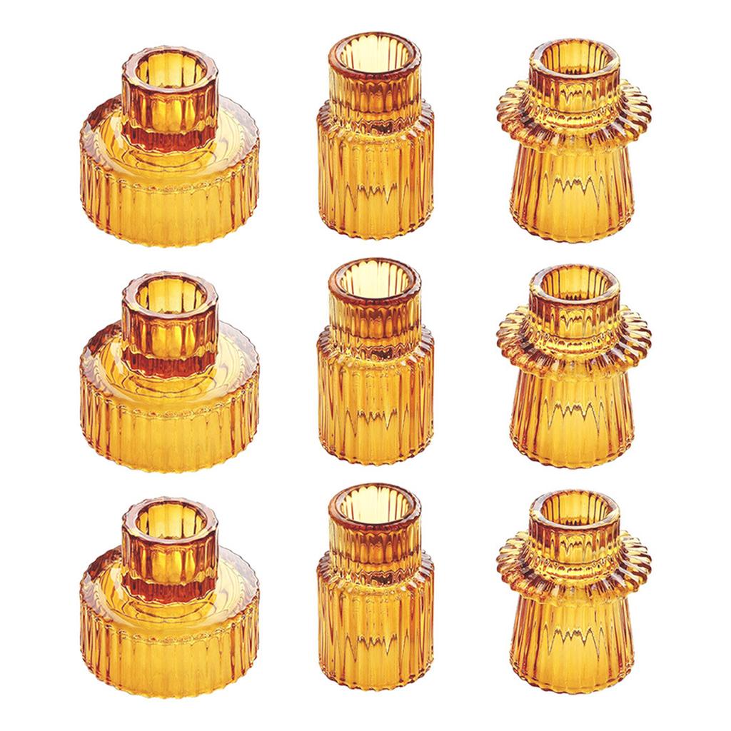 Glass Taper Candle Holders Clear Small Candlestick Holders Candleholder Centerpieces for Dining Table Fireplaces Decors