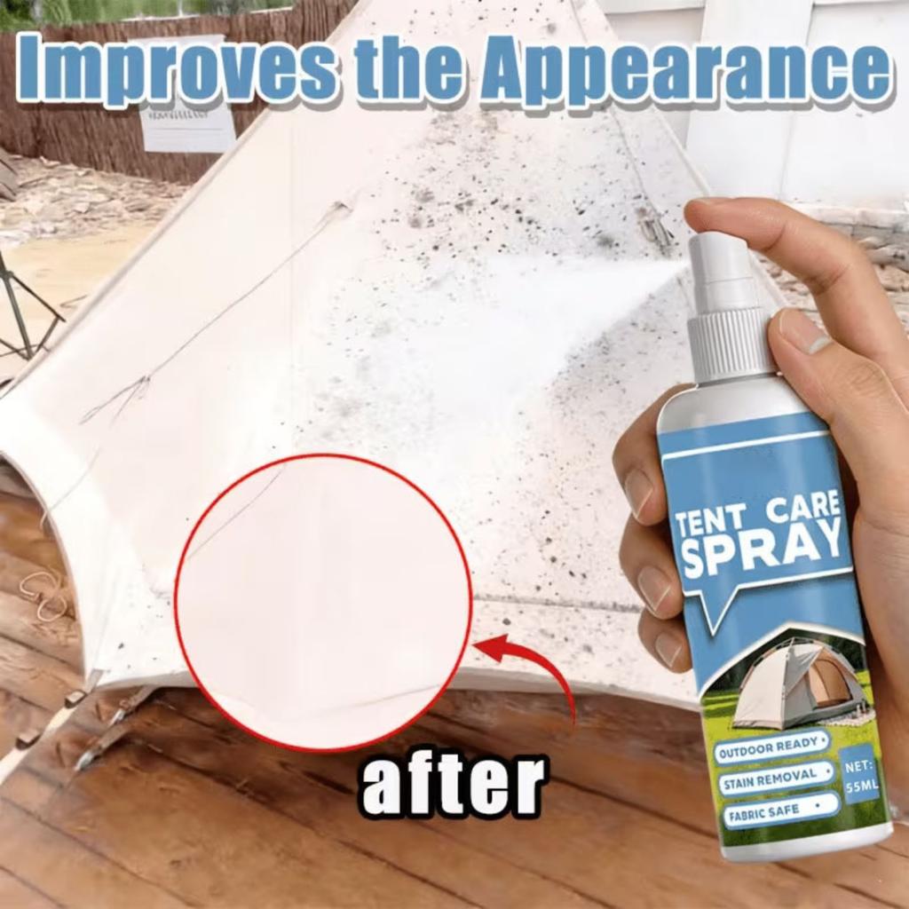 Tent Care Spray 55ml Fabric Cleaner and Stain Remover for Outdoor Tents and Camping Gear Safe for Various Fabrics and Easy To Use Spray Bottle