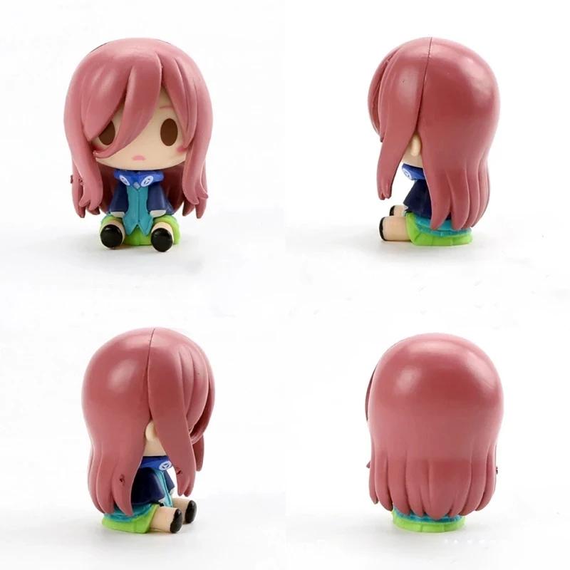 5pcs/Set Q Version Japanese Anime The Quintessential Quintuplets Action Figure PVC Fabric Model Dolls Toy Collect Ornaments