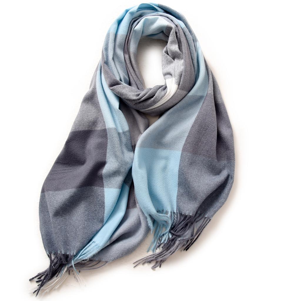 Plaid scarf women's autumn and winter imitation cashmere warm scarf office shawl with high-end scarf women's winter