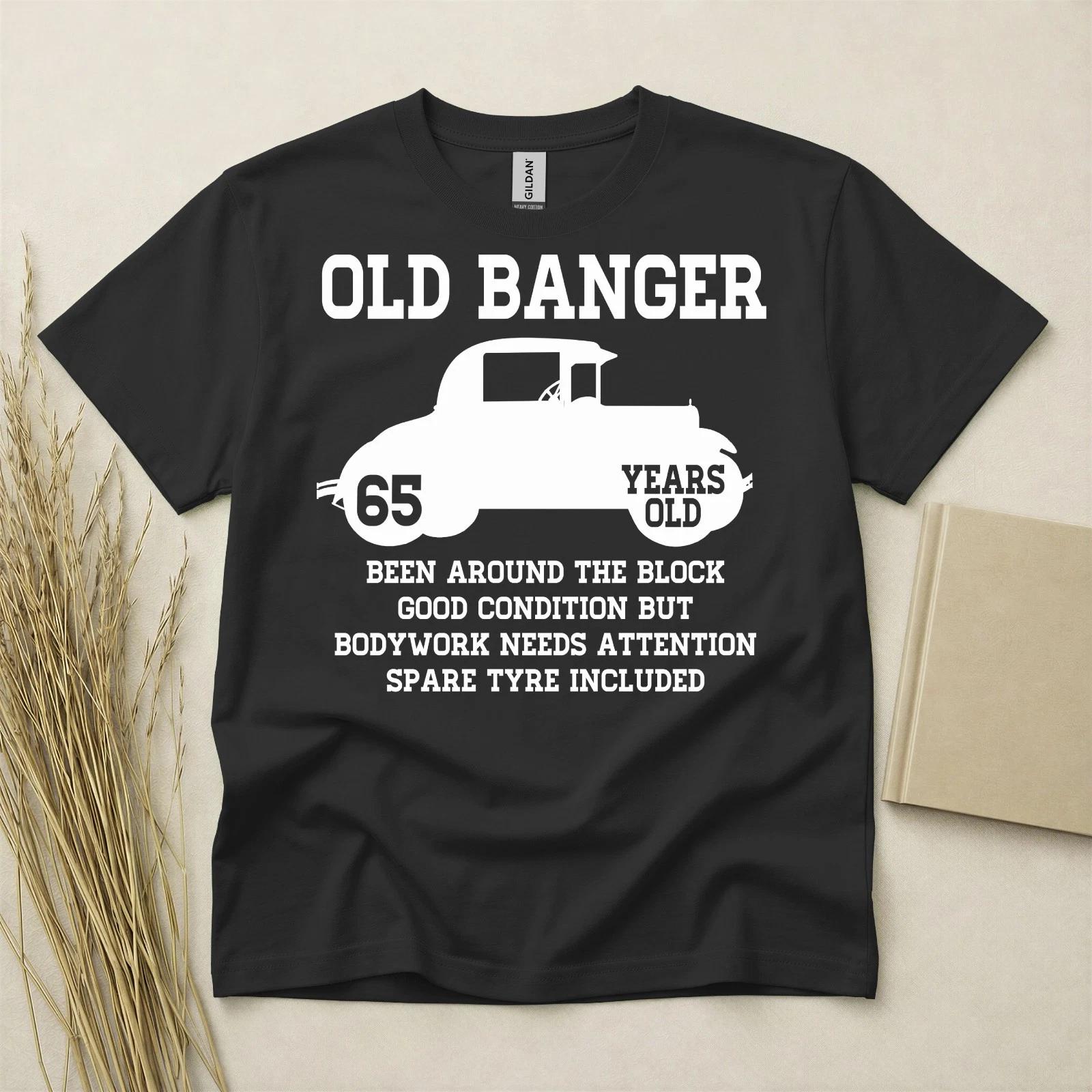 65th Birthday TShirt Born In 1961 65 Years Old Gifts Old Banger Car T Shirt Tee L