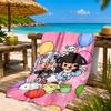 Toca Boca Game Characters In Grid Beach Towel, Quick-drying, Easy To Care For, Suitable for Both Fitness and Beach Vacations,Sports Essential
