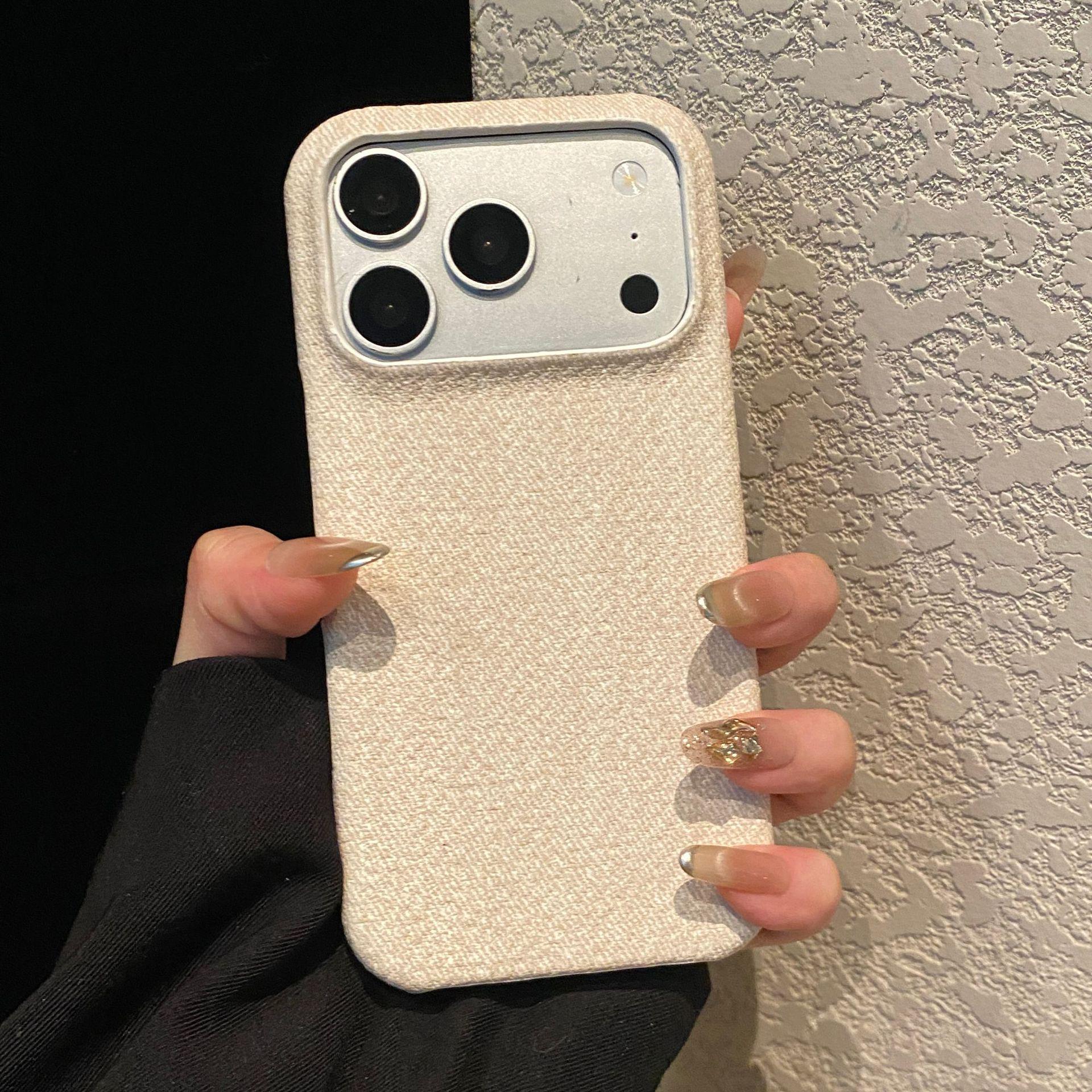 

White Denim Pattern Phone Case for Apple 17 Pro Max, 16/15, New 14 Pro Max, 13 Mini iPhone 13