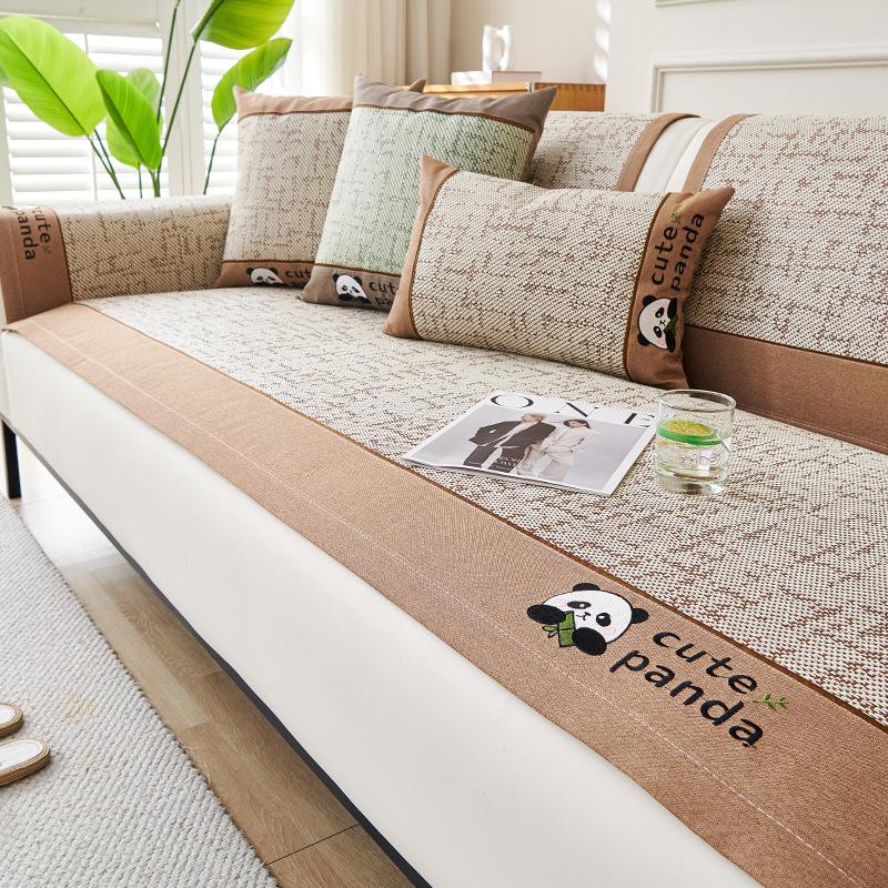 

Ледяной шелк ротанговый коврик подушка для дивана летний коврик для дивана подушка 2025 новый летний прохладный нескользящий чехол на подушку для сиденья 30 * 50Cm waist pillowcase