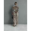Velvet Matching 2 Piece Set Women Turtleneck Long Sleeve Top And Wide Leg Trousers