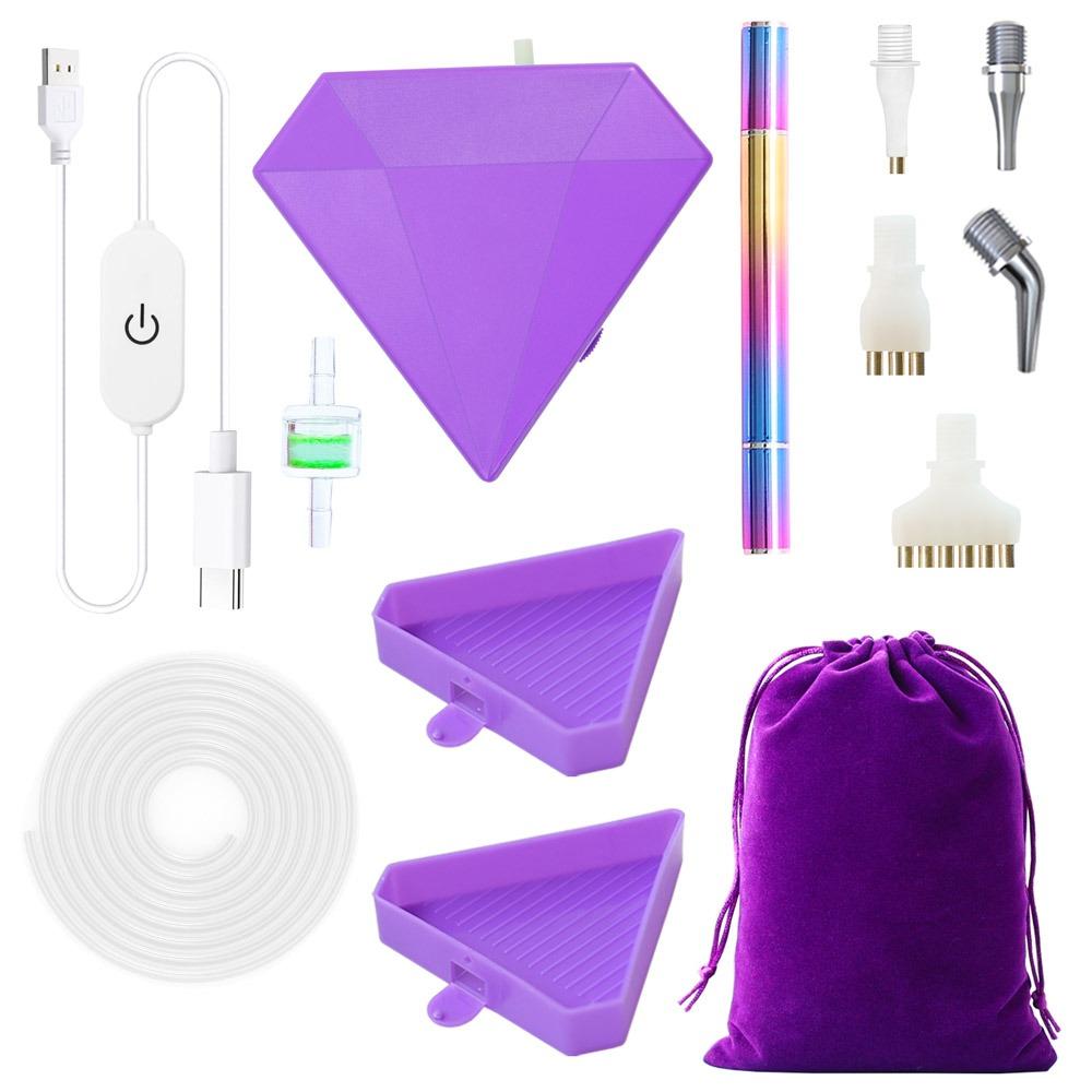 DIY Craft Vacuum Diamond Painting Pen Kits USB Powered with Storage Bag Suction Device Point Drill Tool Beading Plates