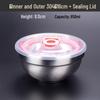 Large Double-Layer Insulated Stainless Steel Bowl with Lid - Anti-Scald, Anti-Drop, for Children and Adults, Ideal for Rice and Soup.