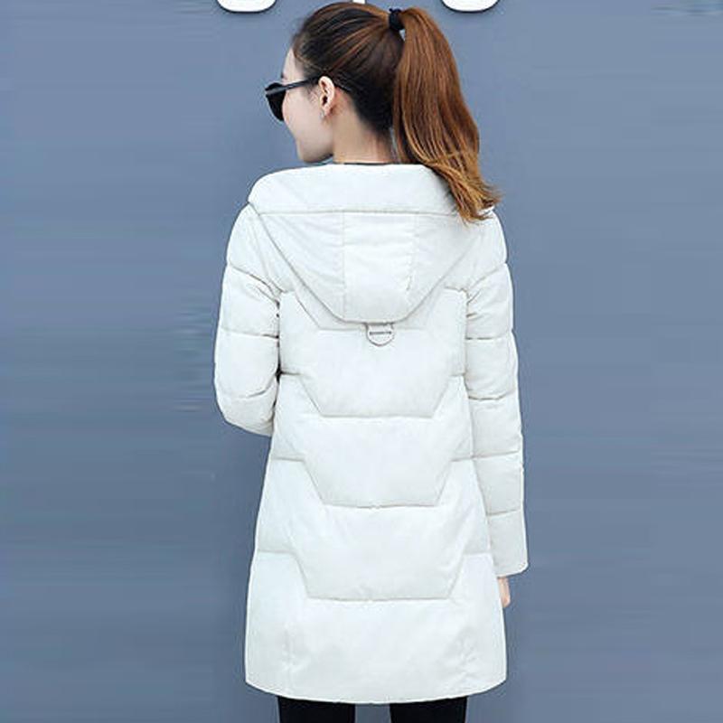 Winter Women Parkas Casual Hooded Jackets Autumn Warm Letter Print Long Female Coat Zipper Outerwear