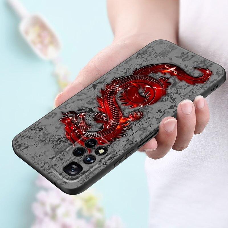 Cartoon Drache Handyhülle Für Xiaomi Redmi Note 11 10 9 8 Pro 11T 5G 10T 10S 9S 9T 9i 9C 9A 8T Weiche TPU Schwarze Hülle Coque Funda