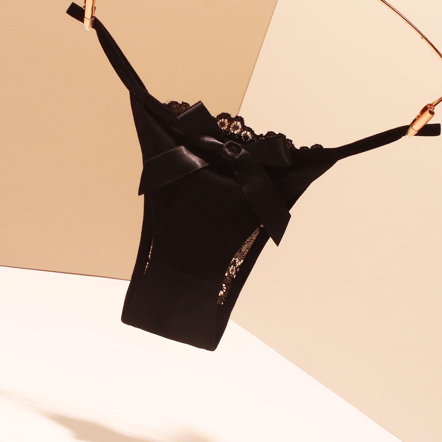 

Красные кружевные трусики-стринги с бантиком: Прозрачное женское нижнее белье из чистого хлопка 2025 One Size